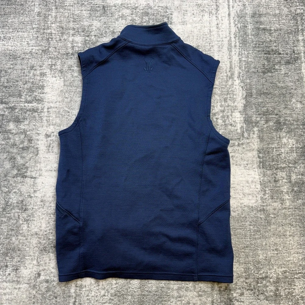 Ibex Vest Womens Large Blue Merino Wool Full Zip Lightweight Hiking Trail Travel